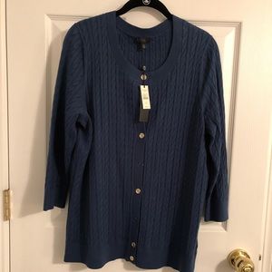 Talbots blue/green cardigan 3/4 sleeves 2xl